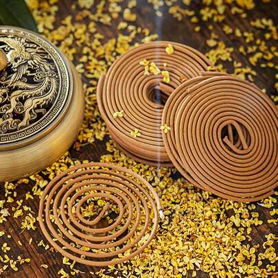 20支螺旋线圈香薰棒，手工制作，檀香香味，不含化学成分，适用于家居装饰、冥想、放松、缓解压力、助眠和提神。香味持久。