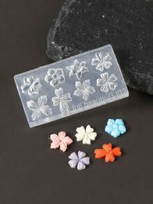 2件套春日花瓣硅胶美甲模具，百合樱花图案，DIY美甲模具模板，3D雕刻，可重复使用，适用于美甲沙龙和家庭DIY，是夏季Y2K美甲设计的完美之选。 - 無色 - 查看 8