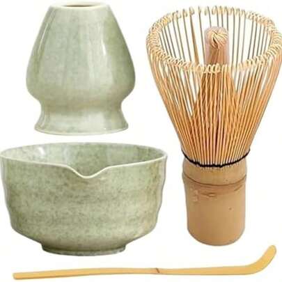 Espumador de leche de matcha, espumador de leche de matcha, espumador de leche de cerámica de matcha, set de matcha, set de matcha, que incluye tazón de matcha con exportación, soporte para espumador de matcha, elegante espumador de leche de bambú