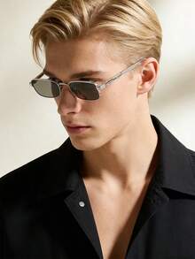 Prada Men's Large Square Frame, Black Acetate Frame, Luxurious Designer Style, Perfect For Summer Beach And Street Fashion. - Black - View 6