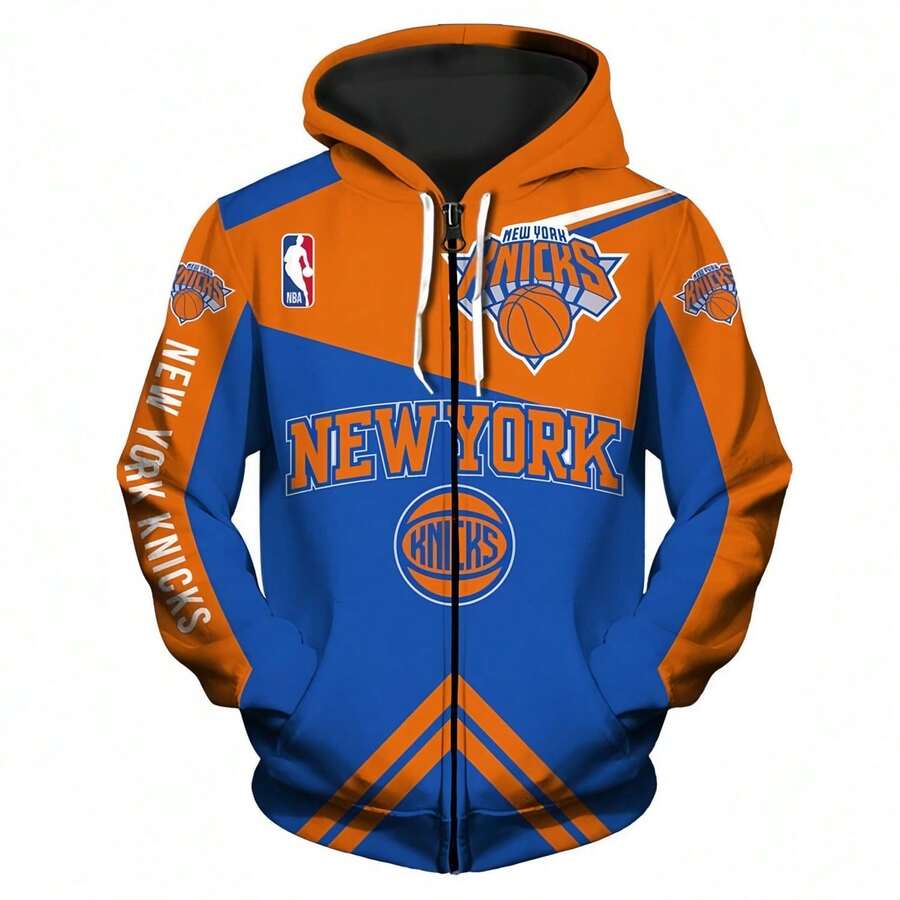 N-B-A Hoodie New Yo-Rk Kni- Hoodie Zip Up Sweatshirt Jacket Pullover-2 - Mixed Colors - View 1