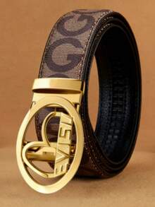 Cinturón automático de alta calidad para hombres de negocios, cinturón de moda con diseño de letra G, cinturón casual y versátil, opción ideal de regalo para ocasiones especiales - Multicolor - Ver 13