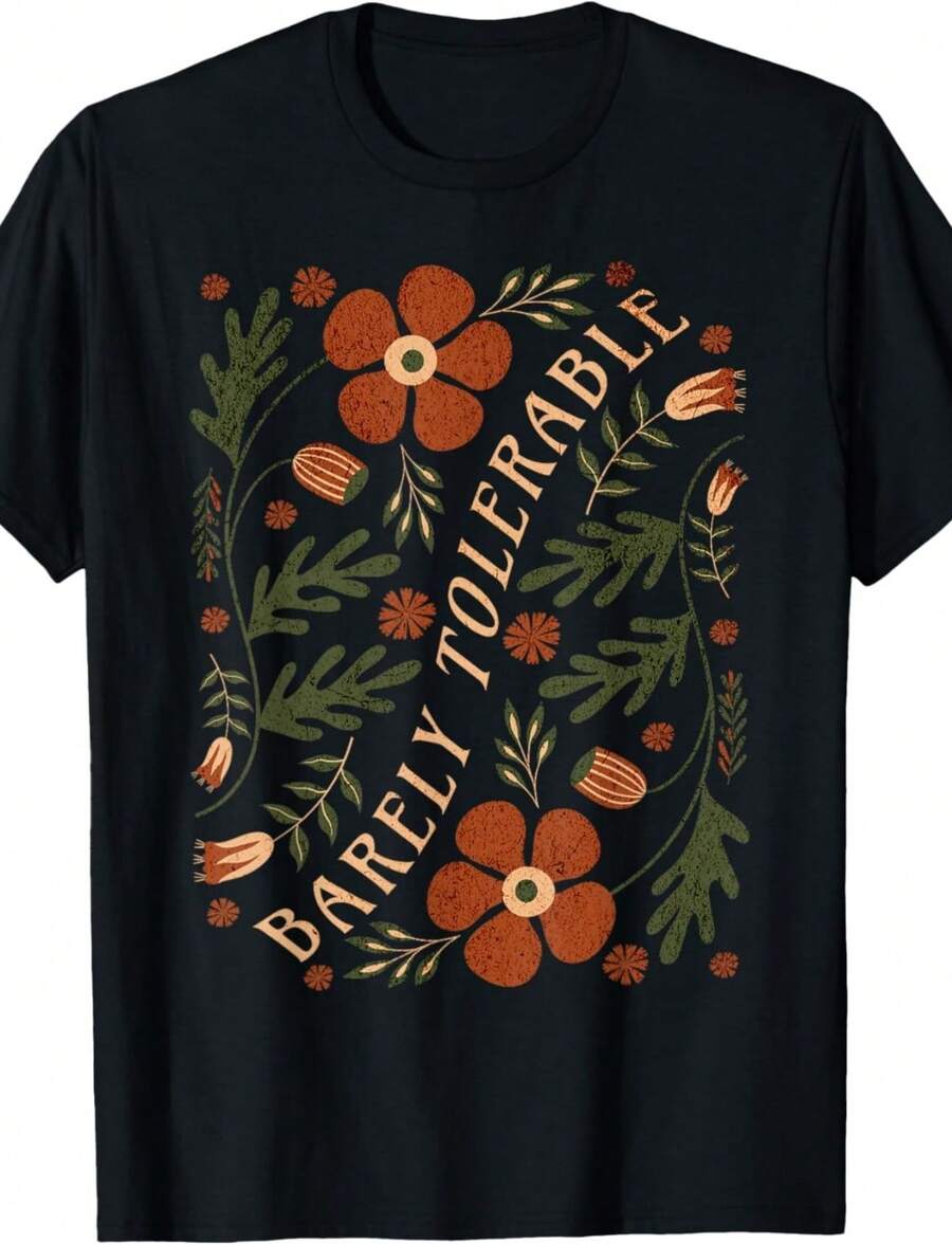 Barely Tolerable Jane Austen Pride And Prejudice T-Shirt - 黑色 - 查看 1