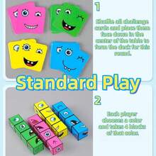 4-In-1 Plastic Puzzle Cube & Bell Set, Face Changing Pattern, Suitable For 1-4 Players, Family Party Game, Easter, Halloween, Christmas Gift (Holiday Party), Romantic Couple Game - Face Changing  Board Game - View 2