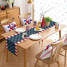 1pc American Flag Table Runner, 33cm X 183cm, Suitable For July 4th Independence Day, Memorial Day, Kitchen Dining Table Decor, Home Party Decoration - Blue - View 4