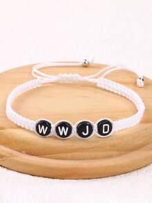 1pc European And American Classic Minimalist WWJD Letter Braided Bracelet, Fashionable Bracelet For Women - Bracelet - View 17