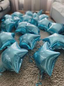 10pcs Solid Color Star Shaped Decorative Balloon, Modern PE Balloon For Party Arrangement - Blue - View 2