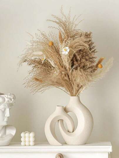 1个/2个/套 北欧风格莫兰迪尼镂空花瓶，简约水培花卉用品，奢华家居装饰，ins风花瓶，侘寂美学房间装饰