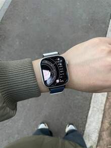 1条荔枝纹硅胶磁性表带，适用于4/5/6英寸手表 - 彩色 - 查看 2