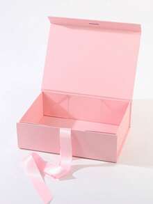 1pc Foldable Pink Gift Box, Gift Packaging Box, Suitable For Wrapping Gifts For Family And Friends, Applicable For Various Holiday Gifts - Pink - View 9