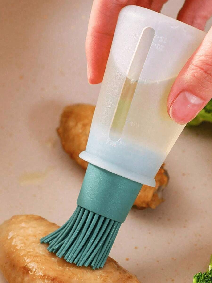 1pc Silicone Oil Brush, For Air Fryer, Grill,Refillable Heat Resistant Cooking Oil Dispenser (Slight Color Difference Due To Lighting During Photography) - A - View 1
