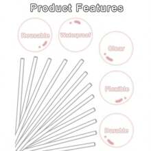 100Pcs Acrylic Cake Pops Sticks Clear Round Plastic Str Acrylic Cake Topper Sticks Reusable Cocktail Stirrer  Party DIY Craf Rations 6-Inces - 6inches - View 2