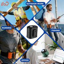 2026 New 3-In-1 Portable Waist Fan, Portable Desktop Fan, Strong Airflow, Long-Lasting Battery Life, Five-Speed Wind Adjustment, 5000mAh Large Capacity Battery, Digital Display Screen, Suitable For Outdoor Work, Camping, Fishing, And Spring Outings - Waist Fan - View 4