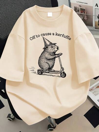 Wizard Guinea Pig Graphic Plus Size Women T-Shirt, Suitable As A Gift For Girlfriend, Friend, Valentine's Day, New Year Decoration. Suitable For Daily Wear, Outings, Holidays, Beach Parties, Music Festivals, Vacations, Commuting. Suitable For Summer Vacation, Beach, Vacation, Spring Outfit, Graduation Short Sleeve Top; Back To School Outfit; Graduation Ceremony; Women Teacher Outfit; Summer Family And Friend Outfit. Suitable For Daily Wear, Outerwear, Women's Summer Outfit, Women's Holiday Clothing