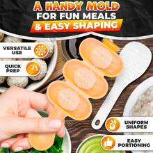 Cetakan Bola Nasi - Cetakan Bola Nasi Mini, Set Cetakan Bola Nasi dengan Sendok, 3 Bagian Ukuran Porsi, Dapat Dikocok Rata dengan Cepat - Alat Multifungsi, Cocok untuk Kotak Bekal, Sushi Gulung, Memasak, Bersih dan Mudah Dilepas dari Cetakan. Plastik - View 5