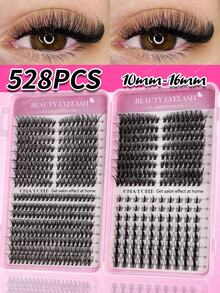 This Set Includes 608/528/544 Pieces Of Fluffy D-Shaped Curly False Eyelashes, With A Beginner's Eyelash Tutorial, Dense And Full Segmented False Eyelashes, And Comes With Glue, Setting Spray, Tweezers And An Eyelash Brush. They Can Enlarge The Eyes, Are Lightweight And Reusable, And Have A Large Capacity Of Individual Lashes. - Multicolor - View 19