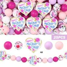 25/44/75pcs Mother's Day Letter Bead Set - Mother's Day Theme "Love Mom" - Suitable For DIY Handmade Keychains, Necklaces, Bracelets, Decorative Pens, Jewelry And Pendants - Ideal For Holiday And Birthday Gifts - Mother's Day Alphabet - View 20