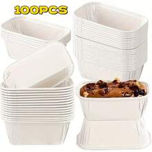 50/100 chiếc cốc nướng mini hình chữ nhật, chống dính, chống rò rỉ, thích hợp cho bánh brownie, cupcake, bánh mini, đồ tráng miệng cho các bữa tiệc. - Nhiều màu - Xem 16