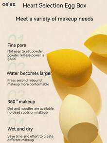 OEIEZ Spons Makeup Kuning Lembut, Spons Makeup yang Cocok untuk Alas Bedak Cair, Concealer, dan Pencampuran Alas Bedak - MultiWarna - View 4