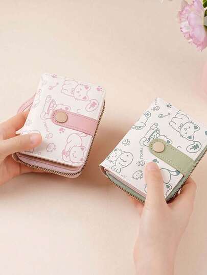 Cartera de dibujos animados japonesa linda, monedero, portacartas, monedero para tarjetas bancarias, cartera plegable de gran capacidad para estudiantes, bolso de mano para mujer, regalo de cumpleaños, regalo del Día de San Valentín