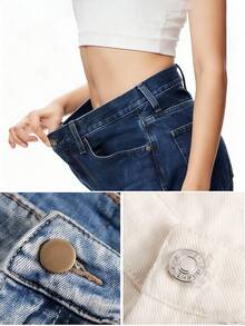 10/20 件套无缝可拆卸牛仔裤纽扣套装(10/20 颗免钉可调节纽扣 + 小螺丝刀)| 平头免钉无缝牛仔纽扣,适用于腰带和裤腰调节 | 情人节、婚礼、生日 DIY 缝纫工艺材料 - 多色 - 查看 7