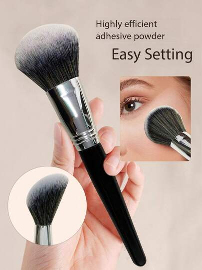 1pc Blush & Contour Brush, Suitable For Cheeks, Forehead, Chin, Nose To Sculpt And Highlight, Soft Fiber, Gentle On Skin, Suitable For Daily Use And Travel, Portable Travel Makeup Brush