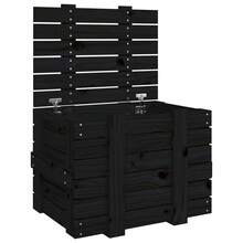 Caja de almacenaje madera maciza de pino negra 58x40 5x42 cm multifunzionale e grande capacità risparmia spazio e facile da pulire stabile e estetico ideale per sala da pranzo sala da pranzo e camera da letto - nero - Visualizzare 13