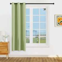 1pc Or 2pcs Available/Lightweight Blackout Curtains/Lightweight Coated 100% Blackout Curtains On /Top Eyelet Metal Ring Curtains/Room Darkening Privacy Curtains/Living Room Curtains/Bedroom Curtains - Green - View 22