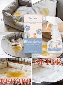 EelJoy 1 pièce/120ml Éliminateur d'odeurs d'urine d'animal de compagnie, Spray rafraîchissant pour litière de chat, tapis, intérieur, Fournitures de nettoyage pour animaux de compagnie, Hygiène des animaux de compagnie, Soins des animaux de compagnie, Kit de nettoyage pour animaux de compagnie, Désodorisant pour animaux de compagnie, Détachant pour taches d'animaux de compagnie, Éliminateur d'odeurs d'urine d'animaux de compagnie, Nettoyant pour environnement d'animaux de compagnie, Nettoyant pour sol d'animaux de compagnie, Nettoyant pour lit d'animaux de compagnie, Nettoyant pour cage d'animaux de compagnie - 1 pièce/120 ml - Voir 2