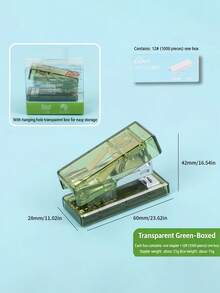 1 Set Mini Semi-Transparent Handheld Stapler Kit, Cute Student Stationery Multi-Function Binding Machine, Small Stapler - Stapler - View 14