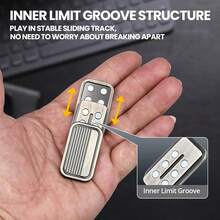 Brushed Metal 3 Layer Fidget Slider Push Card – Tactile EDC Fidget Toy For Stress Relief, Anxiety Calming, Sensory Play & Boredom Buster, Great For Travel, Office & Study Sessions For Teens & Adults - Multicolor - View 6