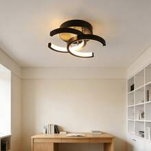 (3-In-1 Dimmable Light) Modern LED Pendant Chandelier For Hallway, Living Room, Bedroom & Kitchen | Wide Voltage 110V-220V - Negro - Ver 4