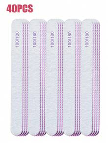 100/180 Grit Double-Sided Professional Nail File, Black Nail Care Manicure Pedicure Sanding Block Nail Polishing Tool - Multicolor - View 12