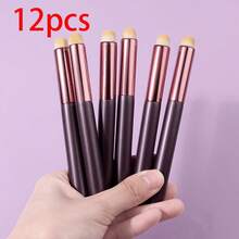 6/12支装小圆头化妆刷，遮瑕、晕染、痘印、黑眼圈、特殊彩妆，多功能化妆刷，唇刷，精致女孩完美化妆工具 - 彩色 - 查看 9