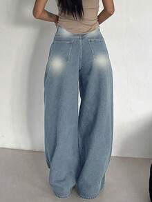 Teenagers' Fashionable Straight Leg Loose Fit Casual Jeans - Blue - View 5