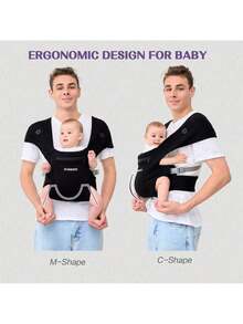 Baby Carrier Newborn To Toddler, Cozy Baby Wrap Carrier, Ergonomic Newborn Carrier With Waist Support - Black - View 6