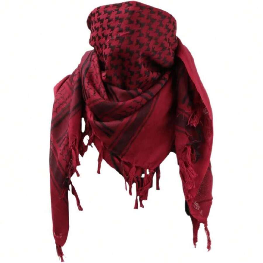 Military Shemagh - Tactical Cotton Arabic Keffiyeh Scarf - Tactical Head And Neck Scarf For Men And Women, 43372745 - 黑色 - 查看 1