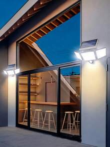 1pc 3-Head Solar Motion Sensor Lights, 180° Adjustable Outdoor LED Security Flood Light, Waterproof, Auto On/Off, For Yard, Garage, Patio, And Pathway - 黑色 - 查看 3