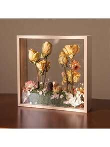1件雙面鏤空木製與壓克力相框 6x8/8x10英吋 3D懸浮展示架，適合乾燥花，現代牆面/桌面裝飾，秋季藝廊牆必備，節日禮物靈感，辦公空間升級，居家裝飾分享首選 - 多色 - 查看 11