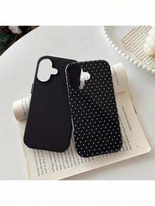 GIIPPA Glossy White Polka Phone On Black Background, Compatible With 17, 17, 16, 15, 14, 13, 12, 11, Pro, Plus, X, XS - Xanh đậm - Xem 5