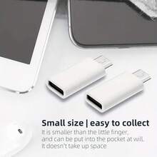 4个装 USB-C 转 Micro USB 适配器，白色 Type-C 母口转 Micro USB 公口转换器，支持充电和数据同步，兼容三星 Galaxy S7 Edge S6、Nexus 5 和其他 Micro USB 设备 - 彩色 - 查看 8
