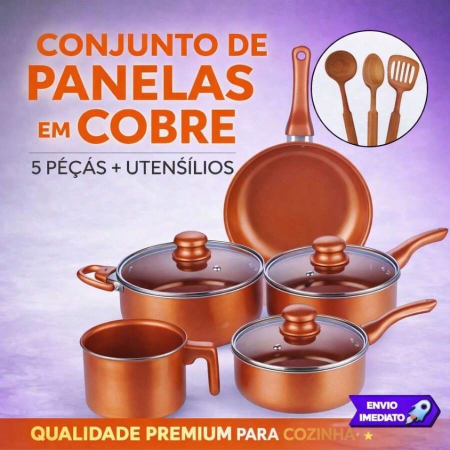 Induction Gas Cookware Set With Ceramic Coating And Non-Stick Aluminum Frying Pan And Casserole Dish + Free Gift - 查看 1