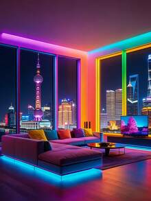 شريط إضاءة LED متعدد الألوان مع جهاز تحكم عن بعد وتحكم عبر التطبيق، أضواء حبل نيون USB قابلة للتشكيل DIY مع تأثيرات RGB مقسمة وإضاءة خيالية، مزامنة الموسيقى وتغيير الألوان، مناسبة للألعاب & غرف النوم أضواء LED أضواء ديكور العطلات إضاءة ديكور عيد الميلاد - ضوء متعدد الألوان - مشاهدة 3