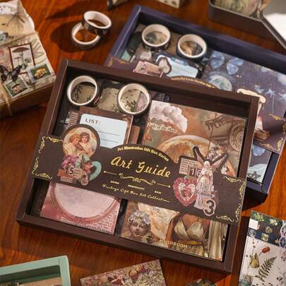 Juego de regalo de scrapbooking vintage, incluye cuaderno, pegatinas y materiales surtidos de scrapbooking