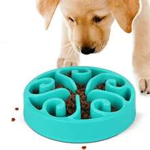 Pet Dog Slow Feeder Bowl Fun Non Slip Anti-Gulping Slower Food Feeding Dishes  Dog Bowl For Large Medium Small Dogs Puppy - Black - 查看 2