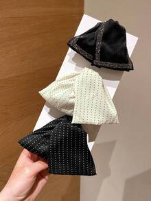 1/2pcs Women's Fashionable Full Rhinestone Fabric Polka Dot Hair Claw Clip, New Hair Claw For Updo Hairstyle, Stylish Convenient Accessory For Party, Beach, Dress, Daily Wear, Suitable As Valentine's Day Gift, Item! Summer Hair Accessories Beach Vacay Hair Clips,Holiday,Travel - Multicolor - View 7