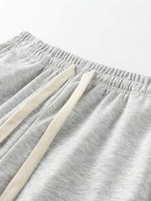 Matching Outfits For Couples, Unisex Loose Straight Sweatpants, Casual Sports Pants, Couple Pants For Boyfriend, Girlfriend, Husband, Wife, Commemorative Gift, Suitable For Spring, Summer, Autumn - Light Grey - View 4