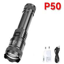 Super Bright Flashlight With Built-In Battery, USB C Rechargeable LED Flashlights, 500,000 LM High Power Torch Lamp For Camping, YIXK - Black - View 11