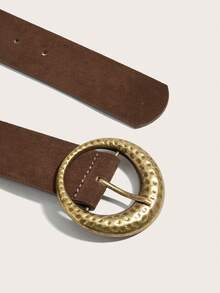 1条女士腰带，波西米亚风腰带，牛仔竞技风，女牛仔风，西部风腰带，女士腰带，Y2K风格腰带，复古休闲简约不对称新月形扣棕色麂皮中等宽度腰带，可搭配裤子、衬衫、毛衣、外套，适合派对、日常穿着、节日和生日礼物、音乐节等场合。 - 棕色 - 查看 4