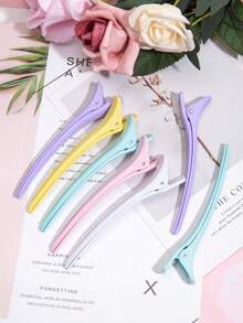 36/24/12/10/7/6/1pc Set Salon Crocodile Clips, Plastic Crocodile Clips, Seamless Bangs Clips, Duck Bill Crocodile Clips, Makeup Artist Side Positioning Clips, Hairstylist Sectioning Clips, Suitable For Salon, Home Or Hotel Travel, Non-Slip Crocodile Clips, Multi-Functional Hair Clips, Hairstyling Tools, Head Accessories, Hair Accessories For Women, Hairpin - Multicolor - View 7